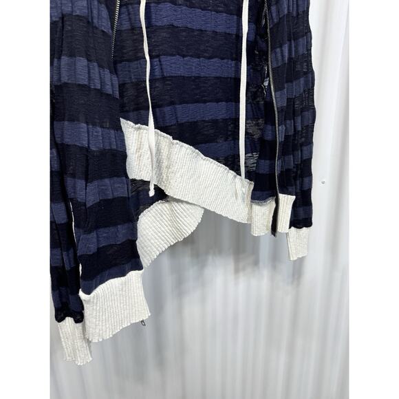 Pete Collection Made in USA Blue Trim Stretch Summer Hoodie - Picture 3 of 5